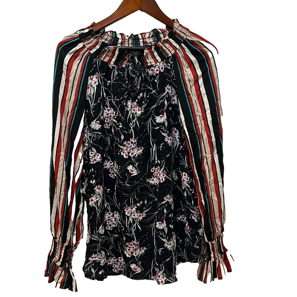GIGIO women’s Floral Striped Women's Top size L GUC